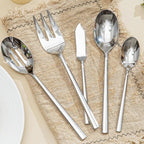 KINGSTONE Silverware Set with Serving Utensils, 45-Piece Forged Flatware Set Cutlery Set Premium Stainless Steel, Service for 8, for Kitchen, Home, Wedding, Party, Mirror Polished and Dishwasher Safe