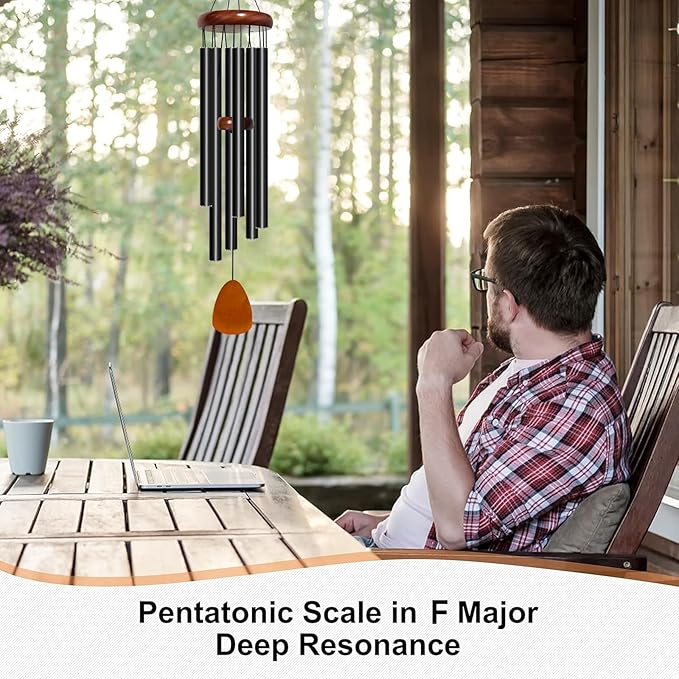 Wind Chime for Outside, 32 inch Aluminium Metal Wind Chimes, Relaxing Soothing Wind Chimes Outdoor, Decoration for Garden, Patio, Yard, Home, Gift for Mother's Day, Birthday(Waterdrop)