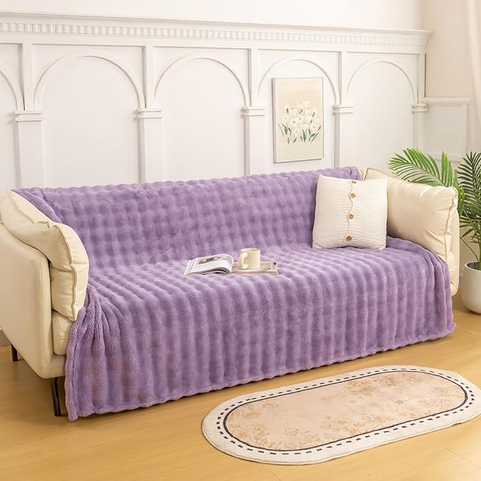YUSOKI Luxury 3D Bubble Throw Blanket 2lb,All Ages,Home Decoration, (Lilac Purple,50 * 60inches)