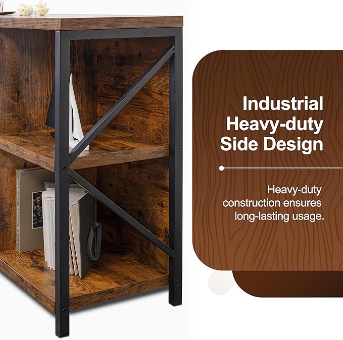 8 Cube Storage Organizer Bookshelf - Industrial Horizontal 63"