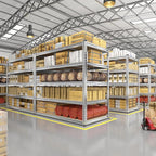 REIBII Garage Shelving, 5 Tier Storage Shelves Load 3020LBS, Adjustable Garage Shelving Heavy Duty, Metal Shelves Unit for Basement, Warehouse, 48" W x 72" H x 24" D, Galvanized