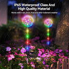 Solar Garden Lights Outdoor Decorations: 4 Pack Dandelion Flower Lights, 2 Modes Colorful 16 LED Landscape Light, Waterproof Artificial Flowers for Yard, Patio, Pathway Decor, Gifts for Women Mom