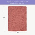 Bigacogo Chunky Knit Throw Blanket for Couch, 40x60 inches, 100% Hand Knitted with Thick Jumbo Chenille Yarn, Cozy Soft Large Rope Knot Cable Crochet Blankets for Sofa Bed Living Room, Antique Red