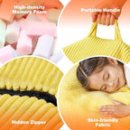 Hobestluk 4.5FT Bean Bag Chair Giant Bean Bag Chair with Filler Included Adult Bean Bag Chairs with Removable Cover for Bedroom Living Room - (Jumbo, Yellow)