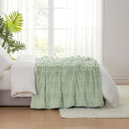 Amélie Home Luxury Striped Faux Fur Throw Blanket for Couch, Embossed Split Fur Cozy Fuzzy Fluffy Luxurious Soft Plush Sofa Chair Bed Gift Blankets for Women Men Wife Friend, 60"x80", Sage Green