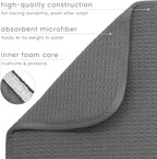 S&T INC. Dish Drying Mat Jumbo, 18” x 30”, Absorbent Microfiber Kitchen Counter Mat, Dish Drying Pad for Dishes, Utensils, Pots and Pans, Jumbo, Charcoal