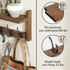 AMBIRD 34.2 inch Wooden Extra-Long Wall Hook Rack with Shelf - Versatile and Decorative Wall-Mounted Storage - 10 Hooks for Hanging Coats, Hats, Scarves - Ideal for Entryways, Bedrooms, Closets