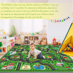 Kids Carpet Playmat Rug 4 x 6 ft Player Car Rug, City Life Traffic Road Map Mat Educational Game Area Mat for Toddler Children Playroom Classroom Bedroom(Green)