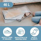 CleverMade Under Bed Storage Bag - Collapsible Storage for Shoes and Clothes Easy Use - Heavy Duty Utility Bag Home