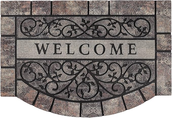 Thick Welcome Mats Outdoor, 24 * 36" Large Front Door Mat Entrance, Durable Welcome Mat for Front Door, Heavy Duty No Slip Rubber Outdoor Mats for Home Entrance