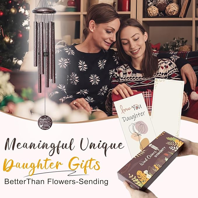 Gifts for Daughter, 25''Wind Chimes, Birthday Gifts for Daughter Adult,Unique Gift for Grown Daughters,Thanksgiving,Christmas Day Gift Ideas for Love Rreminder.