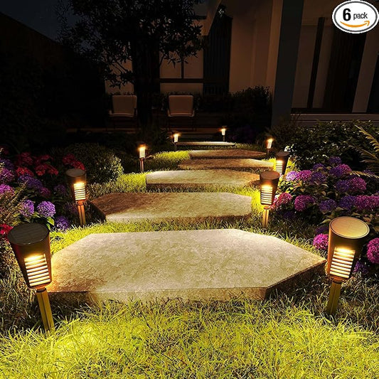 Solar Lights Outdoor Pathway 8 Pack, Solar Pathway Lights Outdoor Auto On/Off Waterproof Garden Landscape Lighting for Path, Yard, Walkway, Driveway, Lawn, Patio, Outside Decor, Warm White