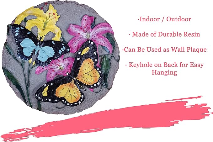 Spoontiques - Garden Décor - Butterfly Stepping Stone - Decorative Stone for Garden