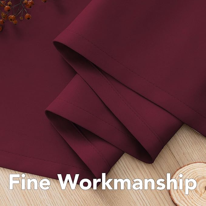 H.VERSAILTEX Curtains Ultra Sleep Well Microfiber Blackout Thermal Insulated Grommet Drapery Panels Energy Efficient Window Curtains/Drapes for Christmas (Set of 2, Burgundy, 52 x 96 Inch)