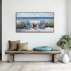 HGUAOA Coastal Wall Art - Large Landscape Wall Pictures for Living Room, Bedroom Pictures, Ocean Beach Artwork, Blue Wall Art, Above Bed Decor, Coastal Landscape Wall Decor,Framed Beach Pinting