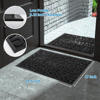 Yimobra Welcome Mat Outdoor, 29.5x17 Waterproof Door Mat Outside Entrance, All-Weather Non Slip Front Door Mat, Low-Profile Entryway Mat Indoor, Porch and Patio, Black