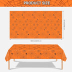 2 Pcs Halloween Tablecloth - Plastic Halloweens Spider Webs Table Cloth, Orange Disposable Rectangle Spiderweb Table Cover for Halloween Party Decorations Supplies Favors Tables Decor, 108 x 54 Inch