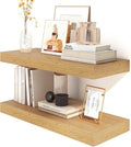 12 Inch Deep Floating Shelves | 30W x 12D Rustic Floating Shelves for Wall Set of 2 | Oak Shelves for Living Room Bathroom Laundry Room Bedroom Kitchen Home Office - Oak