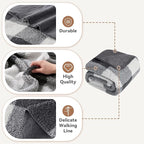 LURKA Checkered Sherpa Fleece Twin-Size Bed Blanket - Extra Thick and Warm Winter Soft Fuzzy Plush Blanket for Couches, Beds & Pets, Smoke Grey, 60x80 Inches
