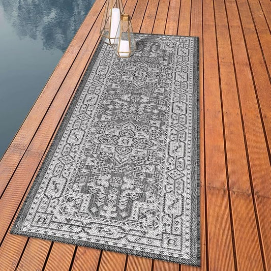 Keen Home Design Terrace Outdoor Runner Rug - 2x10 Washable Indoor/Outdoor Rug for Patio, Kitchen, Balcony, Beach, Garden, Deck and Porch, Size: 2'2"x9'11"