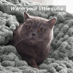 Chunky Knit Throw Blanket, 30''*40'' Knitted Throw Chenille Yarn for Bed Couch, Handmade Light Grey Crochet Big Thick Blanket, Machine Washable Cute Comfy Blanket for Home Decor