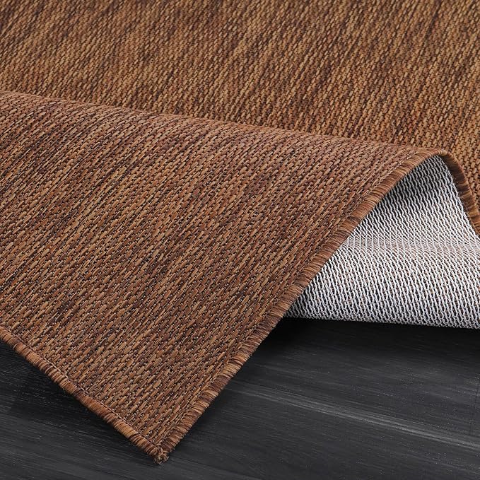 CAMILSON Outdoor Rug 6x9 Modern Area Rugs for Indoor and Outdoor Patios and Porches - Waterproof, Washable, Non-Shedding, Easy-to-Clean Outside Carpet (6 x 9, Solid - Gold)