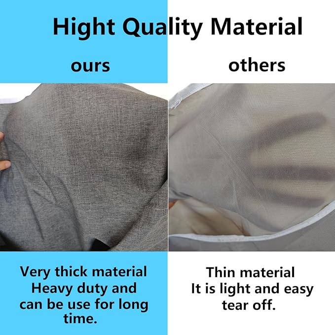 Hanging Laundry Bag with Over Door Hooks, Laundry Hamper and Space Saving Laundry Bag with Zipper, Hanging Hamper for Clothes, Toys, Towels, ...（36"x 22",Grey-2Pack)