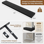 fuqing Floating Shelves for Wall, Bathroom Shelf Wall Mounted for Storage, Shelves with Invisible Bracket for Bedroom, Kitchen, Living Room, Farmhouse Small Book Shelf, 55 Inch Set of 2, Black