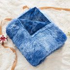 GONAAP Fuzzy Faux Fur Throw Blanket Twin Size Indigo Super Soft Cozy Plush Fuzzy Shaggy Blanket for Couch Sofa Bed (Indigo, Twin(60"x80"))