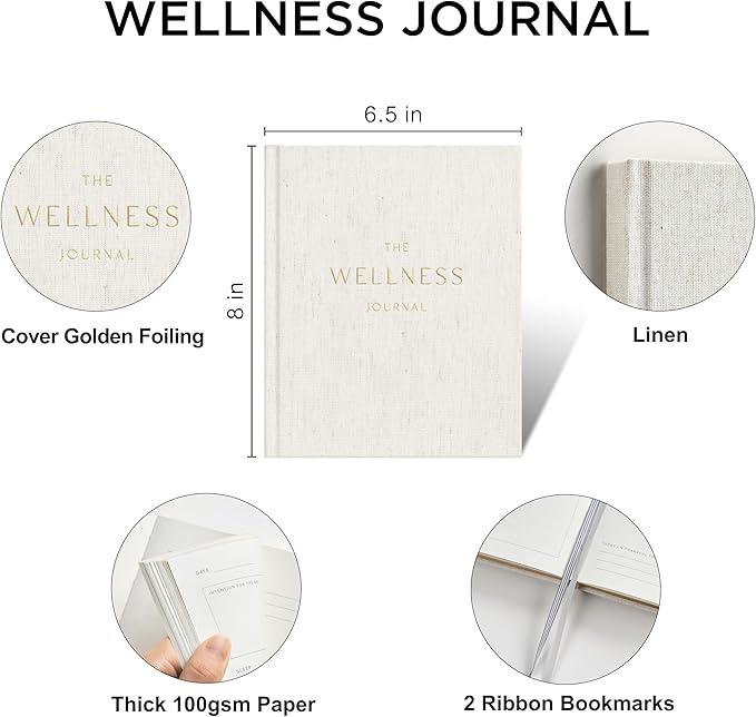 And Per Se Wellness Journal, Undated Daily Wellness Planner to Practice Positive Thinking, Mindfulness & Reflection, 91 Days Self-Care Journal For Women & Men(Beige)