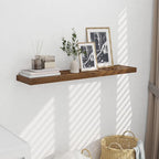 48 Inch Floating Shelves for Wall - 10 Inch Deep Fireplace Mantel Shelf - Wood Floating Shelves for Wall - Large Storage Shelves Wall Mount for Living Room & Bedroom - Rustic Brown - Set of 1