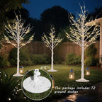 Outdoor Christmas Decorations Lighted Birch Tree Set of 3, LED Warm White 4, 6 and 8 Feet, for Indoor Christmas Decor, Party, Garden, Yard, Wedding, Holiday