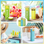 3 PCs Wooden Tiered Tray Decor Hello Happy Hot Summer Rustic Table Decor Block Signs for Beach Island Home Office Decorations (Summer-1)