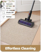 Color&Geometry Front Door Mat Indoor 27"x59", Ultra Non Slip Rubber Backed Dirt Trapper, Low Profile Thin washable, Easy Clean Entry Entryway Rug Door Mat Indoor Entrance, Khaki (Rolled-up NO Creases)