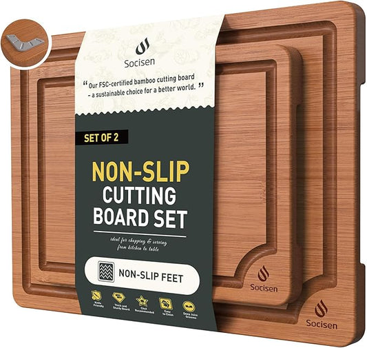 Bamboo Cutting Board Set Non Slip Feet Over Sink Day Gifts Best Mama Mommy Bonus Busy Mom Ever Christmas Xmas Birthday Law Step Stepmom Stepmother Who Have Everything Good Unique Useful Present