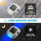 Solar Deck / Dock Lights, VOLISUN 12-Pack Led Wireless IP67 Waterproof Outdoor Warning Step Lights for Driveway Sidewalk Garden Pathway Yard (Blue)
