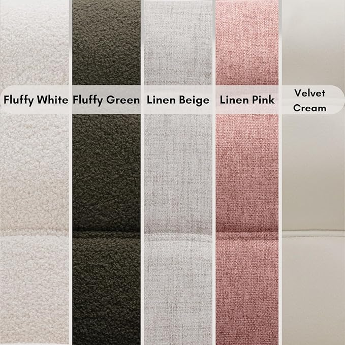 48" Small Loveseat Sofa, Modern Linen Fabric Mini Sofa Couch 2-Seater Love Seat with Quilting Backs and Wood Legs for Living Room, Bedroom and Small Space, Beige