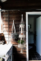 Pony River Hanging Fruit Basket, 3 Tier Cotton Macrame Produce Basket for Kitchen, Indoor Planter Hangers.