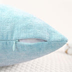 CaliTime Throw Pillow Covers Decorative 16 X 16 Inches Pack of 2 Cozy Chenille Cushion Cases for Couch Sofa Bed Living Room Home Light Blue Grey