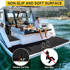 Marine Carpet - 6 FT x 18 FT Black Indoor/Outdoor Carpet, 0.2" Thick, Water-Proof TPE Backing, Non-Slide for Home, Patio, Porch, Deck
