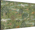 SIGNWIN 36"x46" Extra Large Framed Wall Art Medieval Fantasy Forest with Woodland Animals, Storybook-Inspired Scene for Home Living Room Bedroom Decor (Frame Assembly Required)
