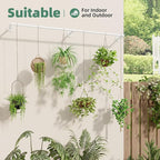 Plant Hanger Indoor with 6 Hanging Chains Hanging Planters for Indoor Plants Hanging Plant Holder Window Plant Shelves White Metal Rod(Pot not Included