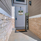 Surfapans Welcome Sign for Front porch Standing 45"X9"Large Wood Frame Outdoor Tall Welcome Signs Vertical Decor for Farmhouse Rustic Home Modern Outside Front Door Wall Decorations (Wood Black)