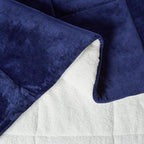 Amazon Basics Reversible Sherpa Comforter Set with Pillow Sham, Navy, Queen/Full
