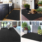 Mibao Dirt Trapper Door Mat for Indoor Outdoor, Waterproof All-Season, All-Weather Doormat, Heavy Duty Non-Slip Entrance Rug, Low Profile Absorbent Entrance Mat Carpet, 72" x 24", Black