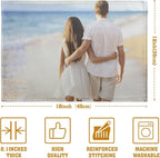 Custom Placemats with Picture Text Set of 4 Personalized Photo Place Mats for Dining Tables 12x18 Inch Customized Image Heat Resistant Non Slip Washable Linen Table Mat