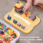 Toys Organizer Storage Case for Lego Box Kids Toy Stackable Building Blocks with Lids Bins Adjustable Lego Storage Containers Plastic Toy Box 3 Layer (Lemon)