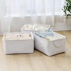 TheWarmHome Fabric Storage Bin, Large 1 Pack 15.7L*11.8W*8.3H Storage Basket for Home Storage and Organization, Shelf Basket with Cover for Living Room Bedroom Closet（White