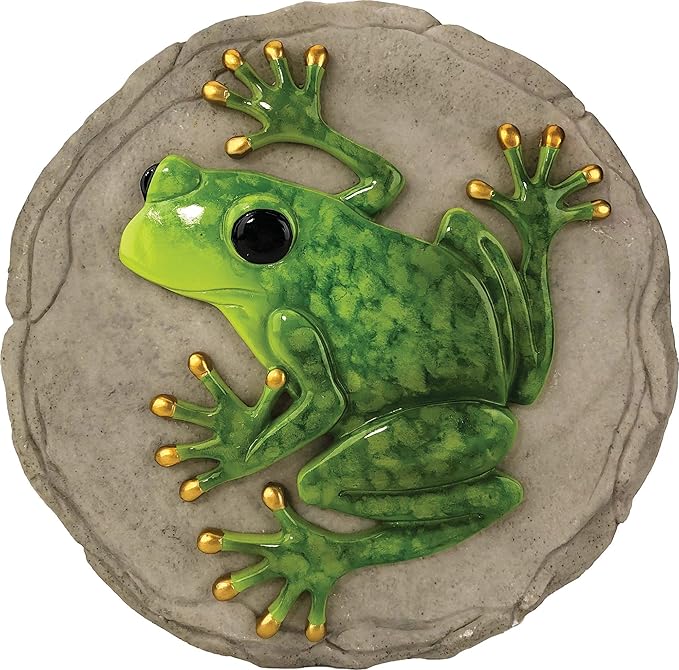 Spoontiques -Garden Décor - Raised Frog Stepping Stone - Decorative Stone for Garden