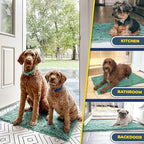 Muddy Mat® 4-Piece Seafoam Green Medium 30"X19" AS-SEEN-ON-TV Highly Absorbent Microfiber Door Mat, Bath Mat and Pet Rug, Non Slip Thick Washable, Soft Chenille for Kitchen Bedroom Indoor and Outdoor